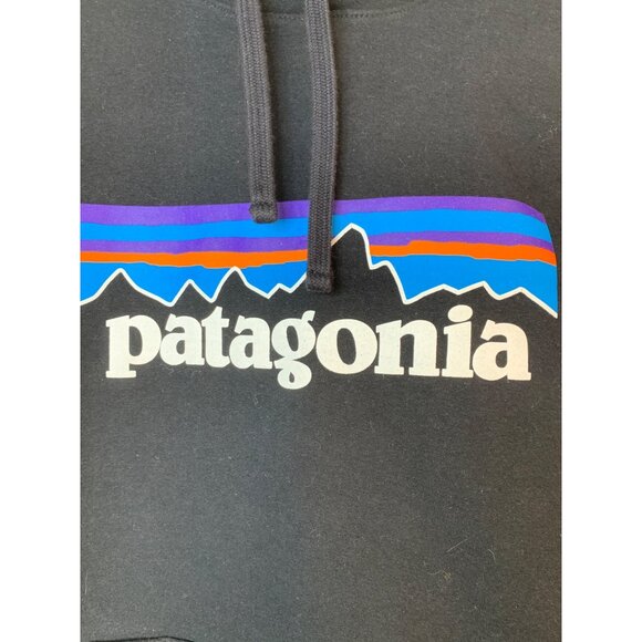 Unisex Patagonia Black Pullover Hoodie P-6 Uprisal Logo Sz S RA10051 EUC fleece - Picture 3 of 8